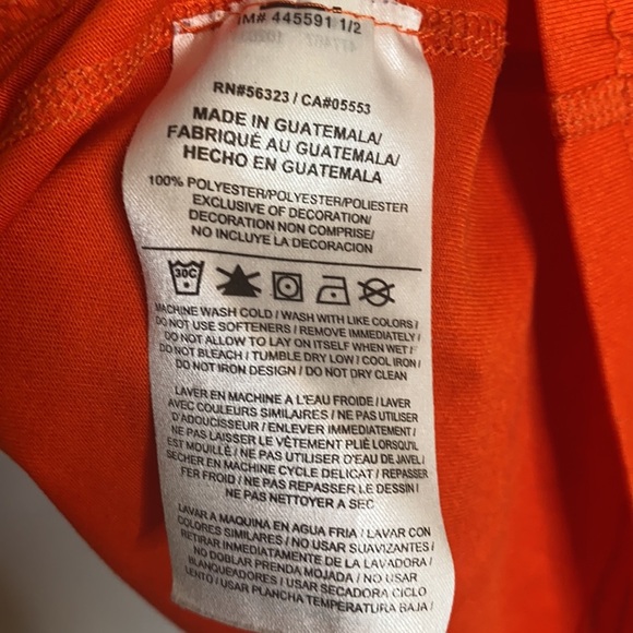 Nike Men's Orange Dri-Fit Short-Sleeve Shirt Performance Athletic size XXL - Picture 4 of 5
